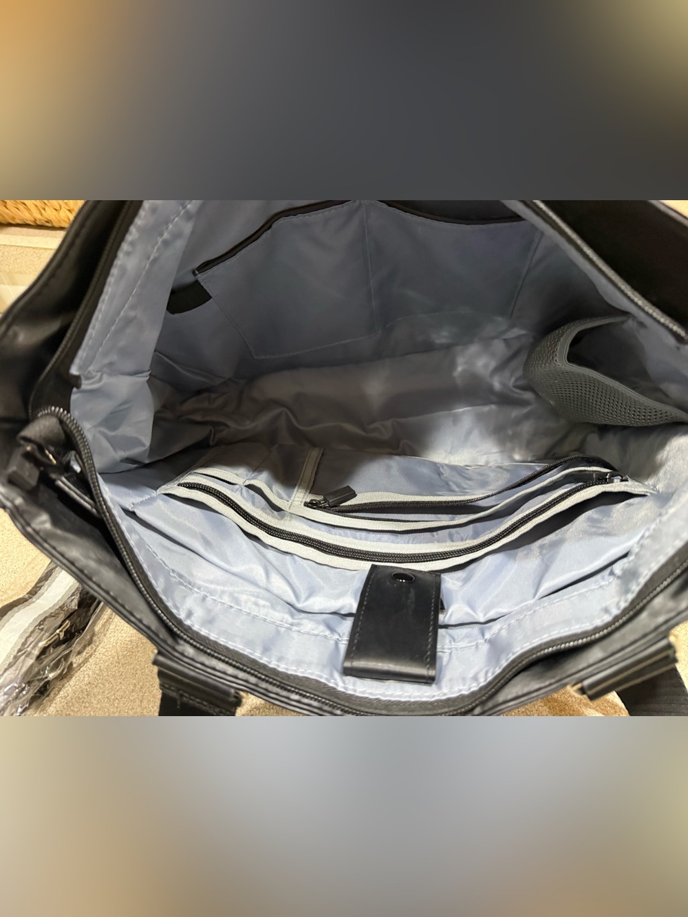 IHKWIP Cargo Catchall Tote with handles & Crossbody Strap - Metallic Black - Picture 10 of 13